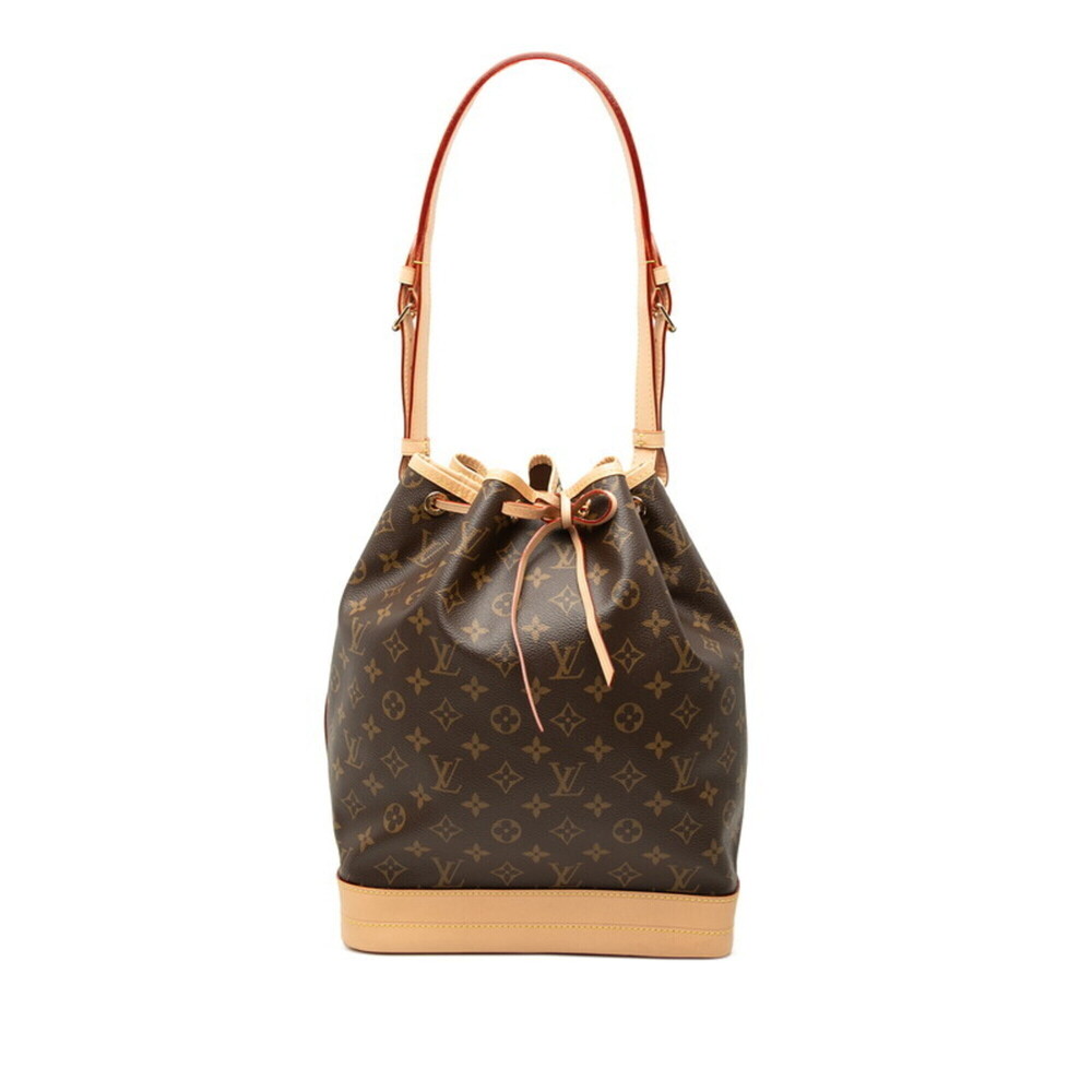 Louis Vuitton Monogram Noe Tote Bag Shoulder Drawstring M46976 Brown Beige Le...
